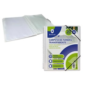 Pasta espiral Bismark com 20 folhas transparentes A4 - Polipropileno - Capa personalizável - Espiral de plástico resistente - Ab