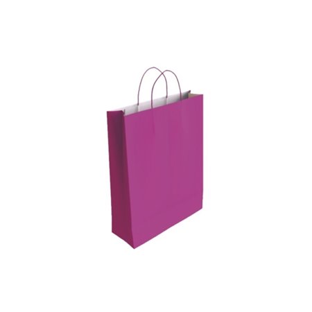 Sacola de papel celulósico Bismark - Medidas: 32x10x24cm - Cor: Fúcsia