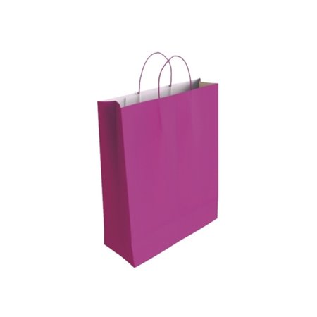 Sacola de papel celulósico Bismark - Medidas: 40x14x32cm - Cor: Fúcsia