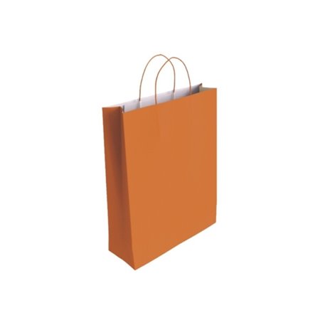 Sacola de papel celulósico Bismark - Medidas: 37x12x27cm - Laranja