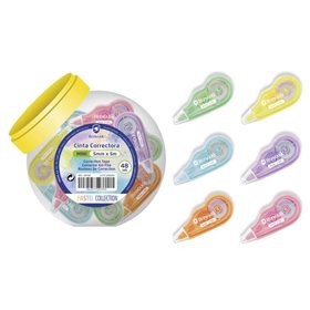 Fita Corretiva Bismark Mini Pastel 5mm x 5m - Correção Instantânea - Não Deixa Vestígios em Fotocópias