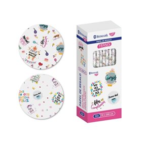Rolo de Papel de Presente com Frases Bismark - Mede 70cm x 200cm - 2 Modelos Diferentes