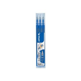 Pacote com 3 Refis Pilot para Caneta Frixion Ball / Frixion Clicker - Tinta Gel Apagável - Ponta Esferográfica 0,7mm - Largura d