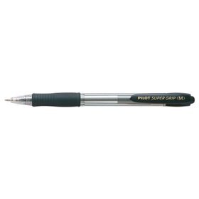 Caneta Esferográfica Retrátil Pilot SuperGrip - Ponta Redonda de 1,0 mm - Espessura da Linha de 0,27 mm - Tinta à Base de Óleo -