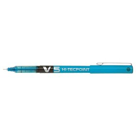 Caneta Rollerball Pilot V5 HI-Tecpoint com Tinta Líquida - Ponta Fina de 0,5 mm - Largura do Traço de 0,3 mm - Azul Claro