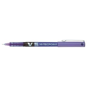 Caneta Rollerball Pilot Liquid Ink V5 HI-Tecpoint - Ponta Fina de 0,5 mm - Profundidade de 0,3 mm - Cor Violeta
