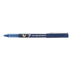 Caneta Rollerball Pilot V7 HI-Tecpoint com Tinta Líquida - Ponta Fina de 0,7 mm - Curso de 0,5 mm - Cor Azul