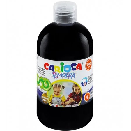 Tinta têmpera Carioca em frasco de 500ml - Cores super laváveis - Fácil de misturar - Aplicável em materiais porosos - Alta opac