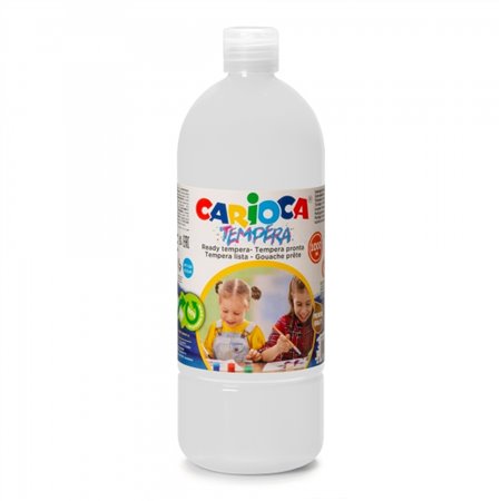 Tinta têmpera Carioca em frasco de 1000ml - Cores super laváveis - Fácil de misturar - Aplicável em materiais porosos - Alta opa