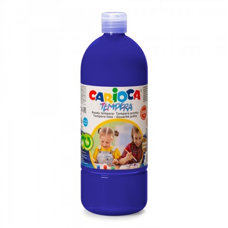Tinta têmpera Carioca em frasco de 1000ml - Cores super laváveis - Fácil de misturar - Aplicável em materiais porosos - Alta opa