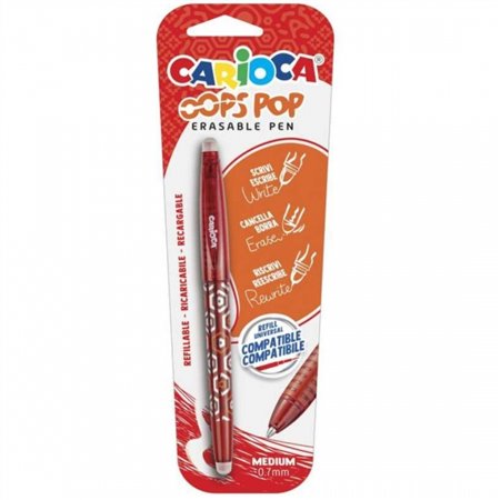 Caneta Apagável Carioca Oops - Tinta Termossensível - Empunhadura Texturizada - Ponta de 0,7 mm - Borracha Dupla - Refis Compatí