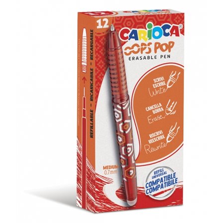 Canetas Apagáveis Carioca Oops Pop - Tinta Termossensível - Empunhadura Texturizada - Ponta de 0,7 mm - Borracha Dupla - Refis C