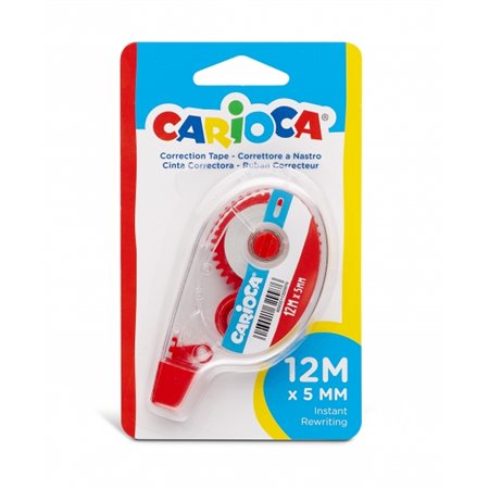 Fita Corretiva Carioca 5mm x 12m - Ideal para Qualquer Tipo de Papel - Branca