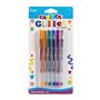 Conjunto de 6 Canetas Gel com Glitter Carioca - Ponta de 1mm - Tinta Gel com Glitter - para Superfícies Escuras - Escrita Brilha