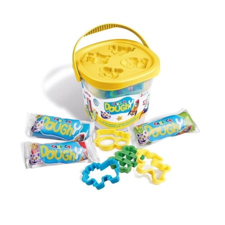 Massa de modelar Carioca Doughy Cube com 3 pacotes de 50g cada + 4 moldes - Macia e flexível - Fácil de amassar e moldar - Ideal