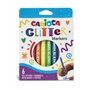 Caixa com 6 Marcadores Carioca Glitter - Ponta de 1mm - Tinta Líquida à Base de Água - Ponta de Alta Qualidade - Efeito Glitter 