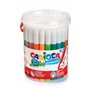 Carioca Pacote Jumbo com 50 Marcadores - Corpo Maxi Octogonal - Tinta Super Lavável - Ponta Maxi Bloqueada de 6mm - Tampa Ventil