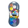 Conjunto de 12 pastilhas de aquarela metálica Carioca Ø 30mm - Brilhantes - Fáceis de misturar - Cores metálicas sortidas