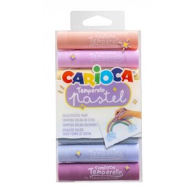 Carioca Temperello - Kit com 8 Tintas Têmpera Sólidas - Alta Cobertura - Fácil de Misturar - Sem Solventes e Lavável - Secagem R