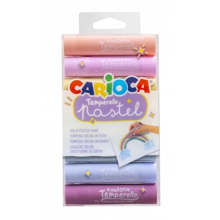 Carioca Temperello - Kit com 8 Tintas Têmpera Sólidas - Alta Cobertura - Fácil de Misturar - Sem Solventes e Lavável - Secagem R
