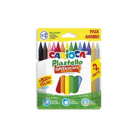 Carioca Plastello Pacote com 12+2 Apontadores para Massinha de Modelar - Extra Limpos - Não Mancham as Mãos - Fáceis de Apontar 