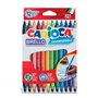 Conjunto de 12 marcadores Carioca Birello - Pontas duplas fina e média - Tinta super lavável e atóxica - Removíveis da pele e te