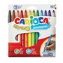 Kit com 12 Marcadores Carioca Bravo - Corpo Maxi Octogonal - Tinta Super Lavável - Ponta Maxi Bloqueada de 6mm - Tampa Ventilada