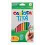 Carioca Tita Maxi Pack com 12 Lápis de Resina - Cores Vibrantes e Laváveis - Escrita Suave - Mina de 4mm Segura e Durável - Não 