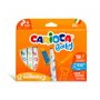 Kit com 12 Canetinhas Carioca Baby - Ponta Redonda e Travada - Corpo Grande - Super Laváveis - Dermatologicamente Testadas - Cor