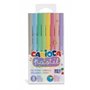 Conjunto de 8 Marcadores Carioca Pastel - Tinta super lavável - Perfeitos para colorir e destacar - Atóxicos - Ponta cônica bloq