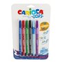 Carioca Oops - Pacote com 6 Canetas Apagáveis - Tinta Termossensível - Empunhadura Triangular Ergonômica - Ponta de 0,7 mm - Bor