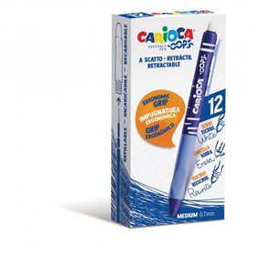 Caneta retrátil apagável Carioca Oops - Tinta termossensível - Empunhadura triangular ergonômica - Ponta de 0,7 mm - Refis compa