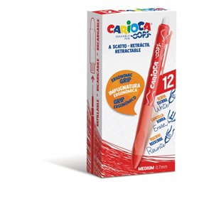 Caneta retrátil apagável Carioca Oops - Tinta termossensível - Empunhadura triangular ergonômica - Ponta de 0,7 mm - Refis compa