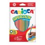 Conjunto de 36 lápis de cor Carioca Supercolor - Corpo hexagonal de madeira - Cores intensas e alta opacidade - Mina de 3,3 mm -