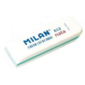 Borracha chanfrada Milan Nata 612 - Plástico - Macia - Não abrasiva - Branca