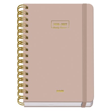 Agenda Escolar Premium Dohe 26/27 - Formato A5 - Visão Semanal - Papel Offset Creme 80g - Capa em Cartão Laminado - Encadernação