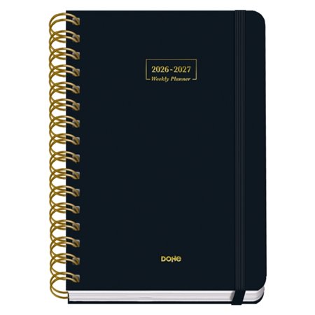 Agenda Escolar Premium Dohe 2026/2027 - Formato A5 - Visão Semanal - Papel Offset Creme 80g - Capa em Cartão Laminado - Encadern