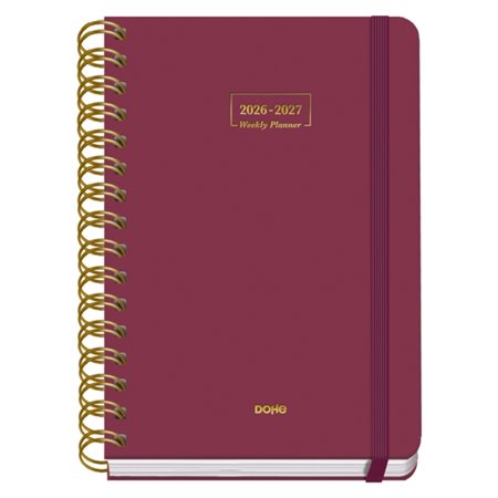 Agenda Escolar Premium Dohe 26/27 - Formato A5 - Um dia por página - Papel offset creme 80g - Capa de cartão laminado - Encadern