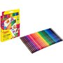 Conjunto de 24 Canetas de Feltro Jovi - Ponta de 3mm - Ampla Variedade de Cores - Tinta de Alta Fixação - Tampa Ventilada - Empu