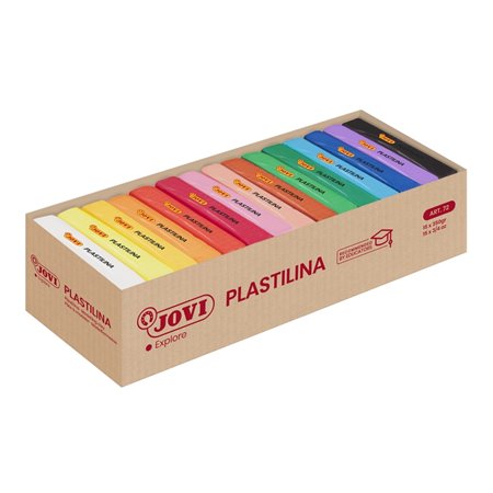 Jovi - Caixa com 15 Pastilhas de Massa de Modelar 350g - Muito Moldável - Não Resseca - Cores Sortidas