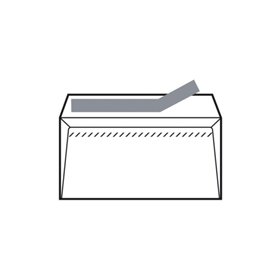 Pacote com 500 envelopes de papel offset 90gsm - Medidas: 120x76mm - Autoadesivos com fita de silicone - Branco