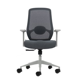 Cadeira de escritório ergonômica Oqonos Cherg 003 com suporte lombar ajustável em altura e profundidade, encosto em tela respirá