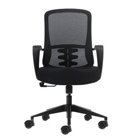 Cadeira de escritório ergonômica Oqonos Cherg 006 com encosto em tela respirável, pistão a gás classe 4, suporte lombar, apoios 
