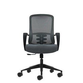 Cadeira de escritório ergonômica Oqonos Cherg 007 com encosto em tela respirável, pistão a gás classe 4, suporte lombar, apoios 