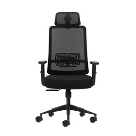 Cadeira de escritório ergonômica Oqonos Cherg 016 com apoio de cabeça cervical ajustável, tecido impermeável, mecanismo de autoe