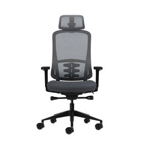 Cadeira de escritório ergonômica Oqonos Cherg 019 com apoio de cabeça cervical ajustável, mecanismo de autoequilíbrio, apoios de