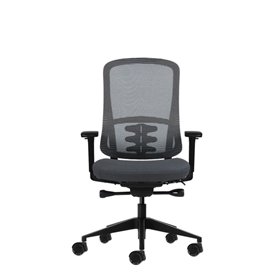 Cadeira de escritório ergonômica Oqonos Cherg 020 com mecanismo de autoequilíbrio, apoios de braço 4D, assento deslizante e rodí