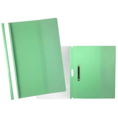 Pasta Yes com prendedor para 30 folhas A4 - Capa transparente, verso verde - Fabricada em polipropileno