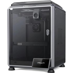 Impressora 3D fechada Creality K1C - Dimensões: 22x22x25cm - Corpo em liga de alumínio e vidro - Interface de usuário inteligent