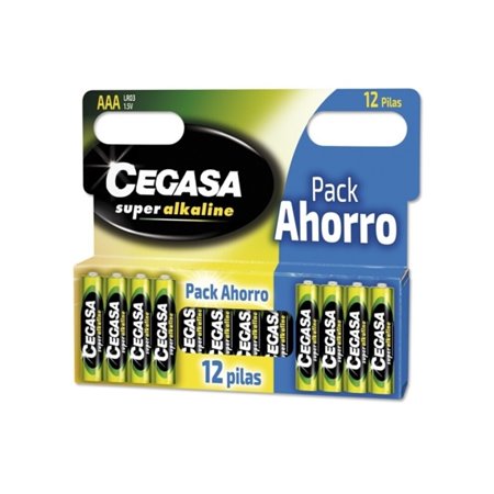 Pacote com 12 pilhas alcalinas Cegasa Super LR03 AAA - Alta tecnologia - Confiabilidade - Alto desempenho - Desempenho máximo